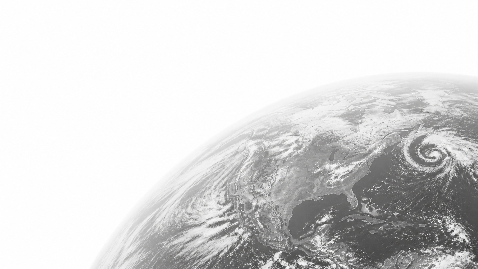 Grayscale Earth viewed from orbit